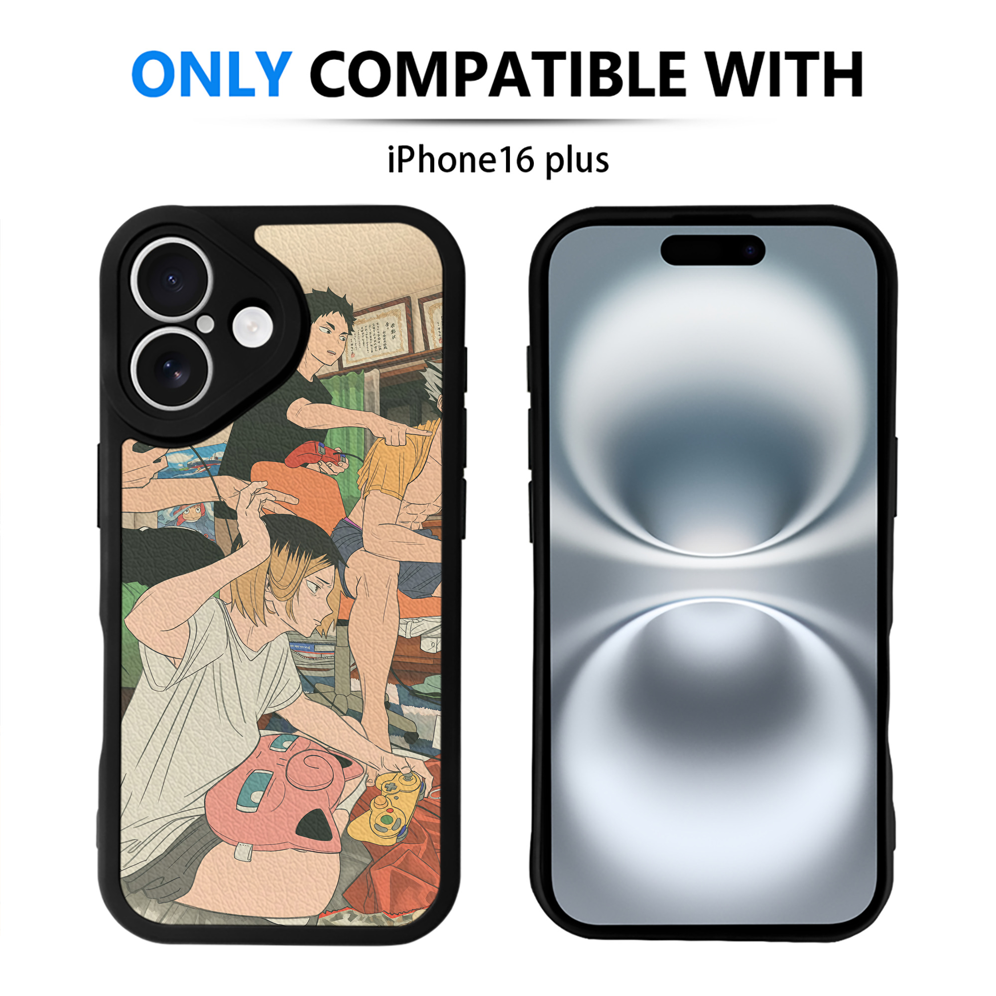 （画像用） ハイキュー!! Haikyu!! 【iPhone 16シリーズ対応】シリコンスマホケース（レザー調） 材質：シリコン